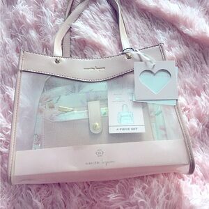 New Nanette Lepore Floral Pink 4 Pcs Bag Wallet Card Holder